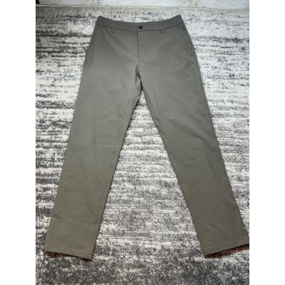 Lululemon Commission Pant Men 31 Light Brown Warpstreme Slim Fit Trousers MINT!